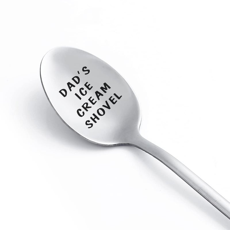 stormroo Gifts For Dad Men from Daughter Stocking Stuffers for men dad Ice Cream Spoon Scoop for Ice Cream Lovers, Christmas Gifts Funny Engraved Stainless Steel Shovel - Image 1