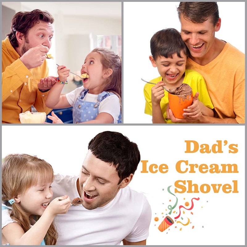 stormroo Gifts For Dad Men from Daughter Stocking Stuffers for men dad Ice Cream Spoon Scoop for Ice Cream Lovers, Christmas Gifts Funny Engraved Stainless Steel Shovel - Image 3