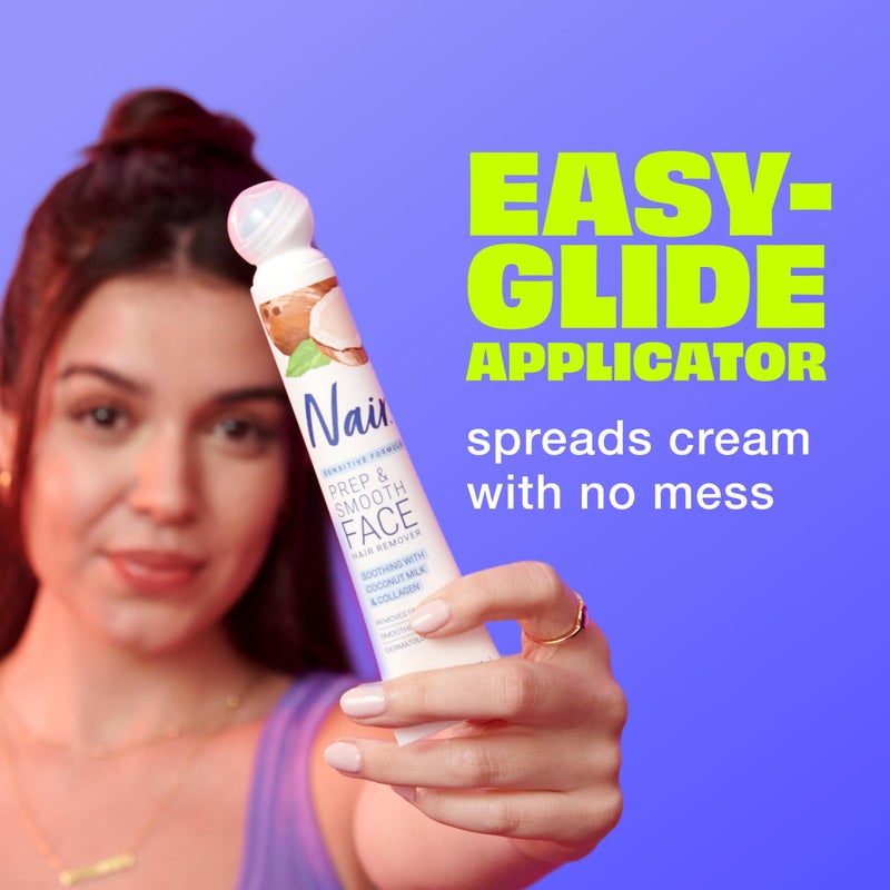 Nair كريم إزالة الشعر للوجه من NAIR - حل لبشرة ناعمة مع الكولاجين للعناية بالبشرة الحساسة - Image 4