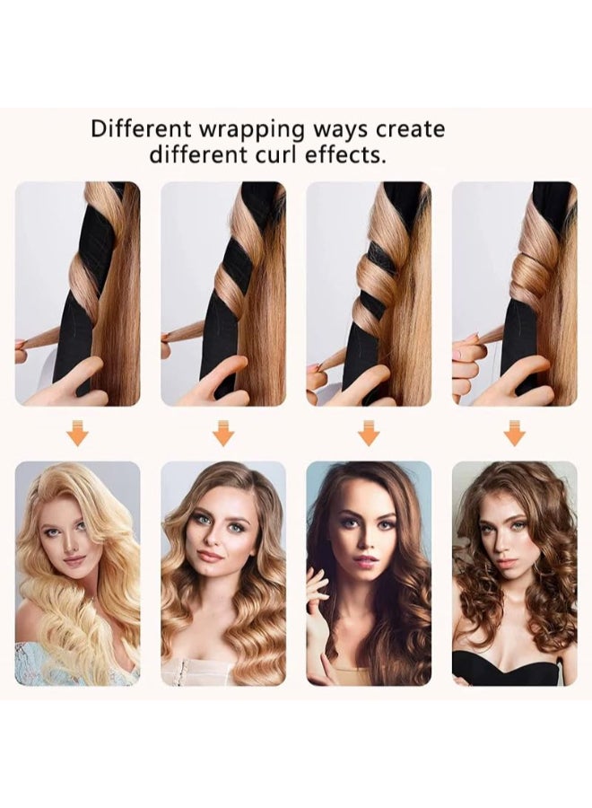 OHOO Satin Heatless Hair Curler Set Hair Rollers No Heat Curlers Curling Rod Headband with Hair Ties Clip Pink - Image 3