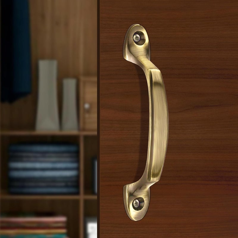 Xpert مقبض خزانة تويتا صغير من النحاس (عبوة من 2) مصنوع من مقابض الأدراج (4 بوصات) مقبض لخزانة الملابس بتشطيب عتيق - Image 3