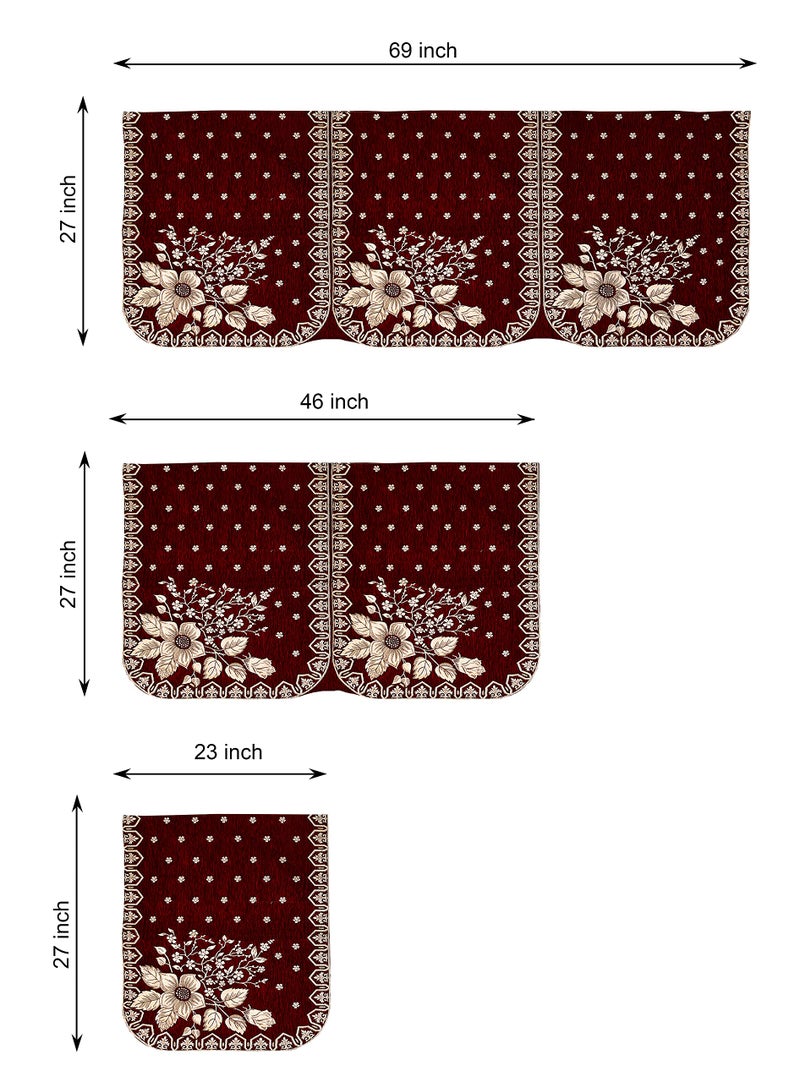 Dazzling DECOR Velvet L Shape Sofa Covers Set with 5 Cushion Covers - Premium 7 Seater Sofa Slip Protector Covers for Living Room Decor - Heavy Fabric Slip Protector for Long Couch, Maroon_1383 - Image 3