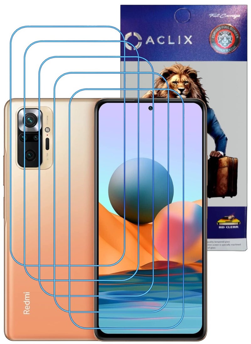 ACLIX 5 Pieces Antistatic ESD Dustproof Premium Quality High Definition Clear Tempered Glass Screen Protector Designed For Xiaomi Redmi Note 10 Pro - Image 1