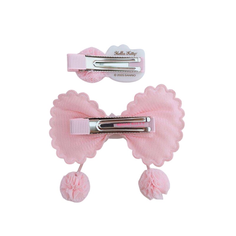 Hello Kitty Sanrio Hello Kitty and Friends Hello Kitty Pom-Pom Hair Clips Set (2 Pieces, Pink) - Image 3