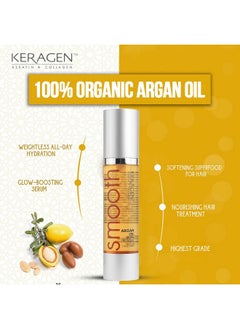 KERAGEN KERAGEN - Nourishing Hair Serum for Dry Damaged Hair - Argan Oil for Hair Treatment - Brilliant Shine, Heat Protection with Paraben, Phthalate and Sulfate Free Formula (1.7 Oz)  - Image 3