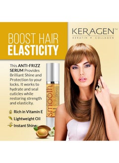 KERAGEN KERAGEN - Nourishing Hair Serum for Dry Damaged Hair - Argan Oil for Hair Treatment - Brilliant Shine, Heat Protection with Paraben, Phthalate and Sulfate Free Formula (1.7 Oz)  - Image 4