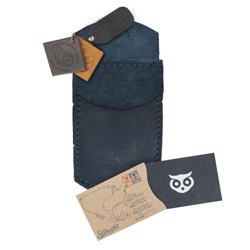 Hide & Drink, Pocket Protector, Pencil Pouch, Pen Holder for Shirt Pockets, Lab Coats, Backpacks, Office & Work Essentials, Full Grain Leather, Handmade, Slate Blue - Image 5