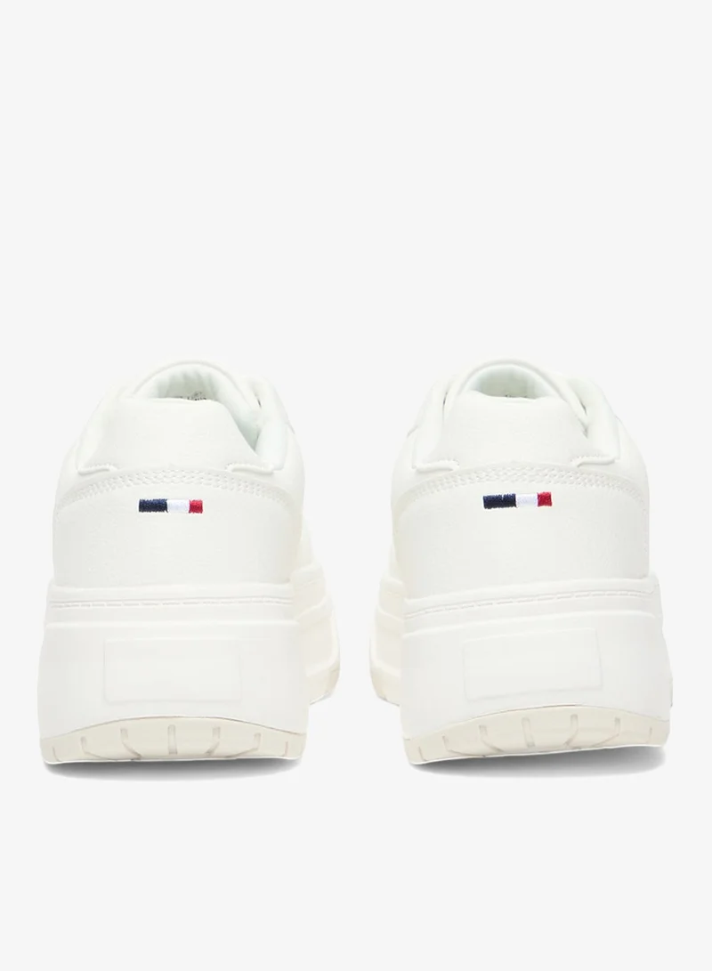 U.S. Polo Assn. White Women's White Low-Top Sneakers - Chunky Outsole With Foam Padding, Minimalist Lace-Up Design Shoes for Women | Best Price UAE