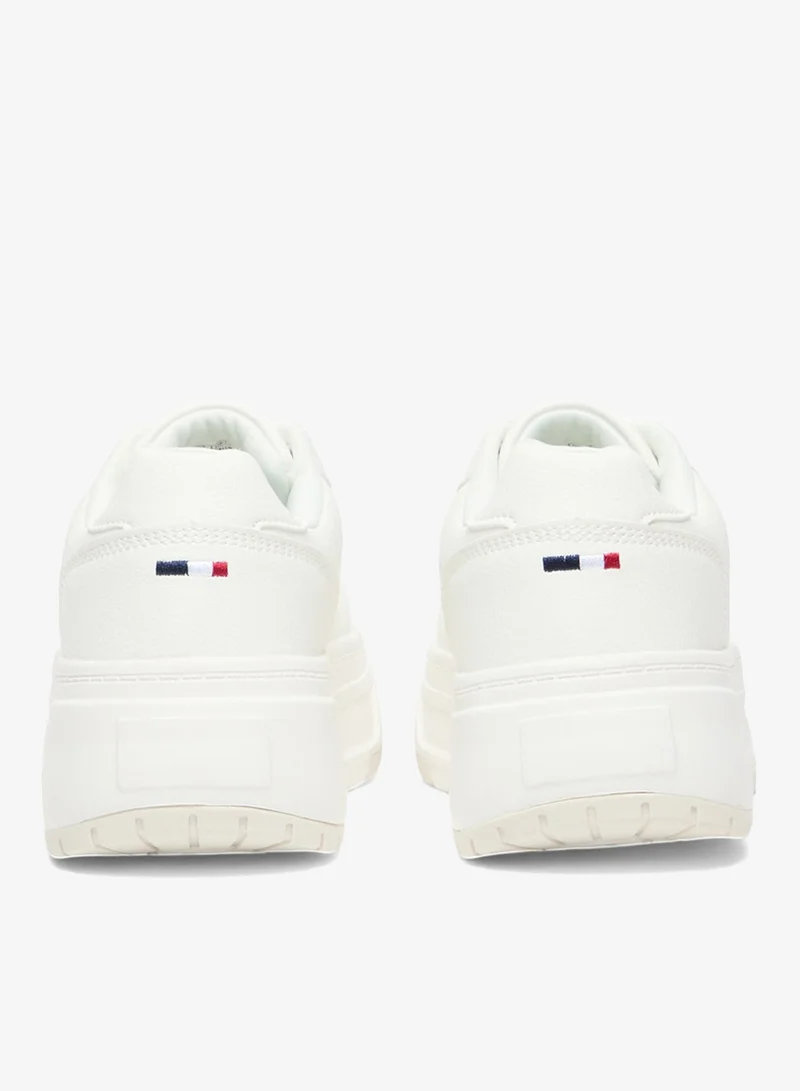 U.S. Polo Assn. White Women's White Low-Top Sneakers - Chunky Outsole With Foam Padding, Minimalist Lace-Up Design Shoes for Women | Best Price UAE