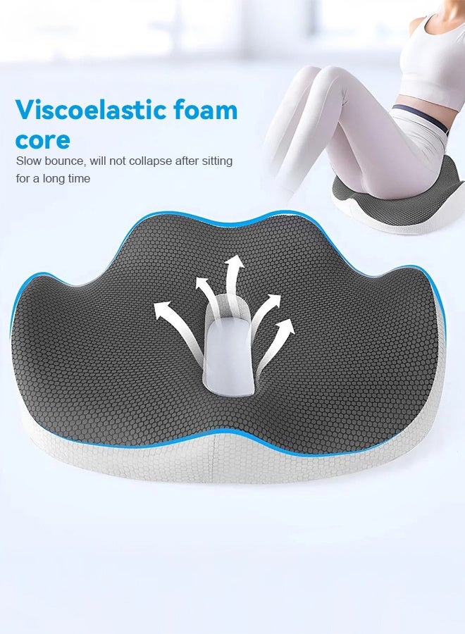 XiuWoo Office Seat Cushion Memory Foam Chair Cushions 3D Design for Pressure Relief, Back Pain Relief, Sciatica, Lower Back and Spine Support - Image 3