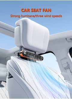 Golden Rose New Vehicle Fan, Car Cooling Fan for Vehicle, Car Rear Seat Fan USB Plug-In Dual Turbo 3 Speed Car Rear Seat, Mini Car Seat Back Cooling Fan Portable Headrest Cooler  - Image 2