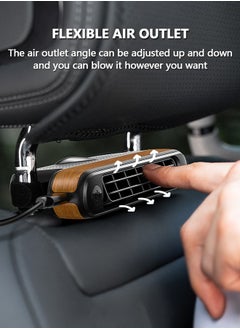 Golden Rose New Vehicle Fan, Car Cooling Fan for Vehicle, Car Rear Seat Fan USB Plug-In Dual Turbo 3 Speed Car Rear Seat, Mini Car Seat Back Cooling Fan Portable Headrest Cooler  - Image 5