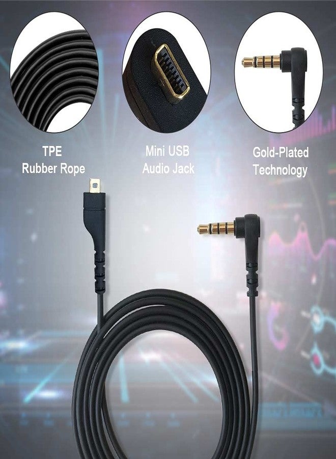 QJYTH Replacement Audio Cable Compatible with Steelseries Arctis 3 Headset, Aux Cable for Steel Series Arctis3, Arctis 5, Arctis Pro Headset, 1.5 m Black Cord - Image 3