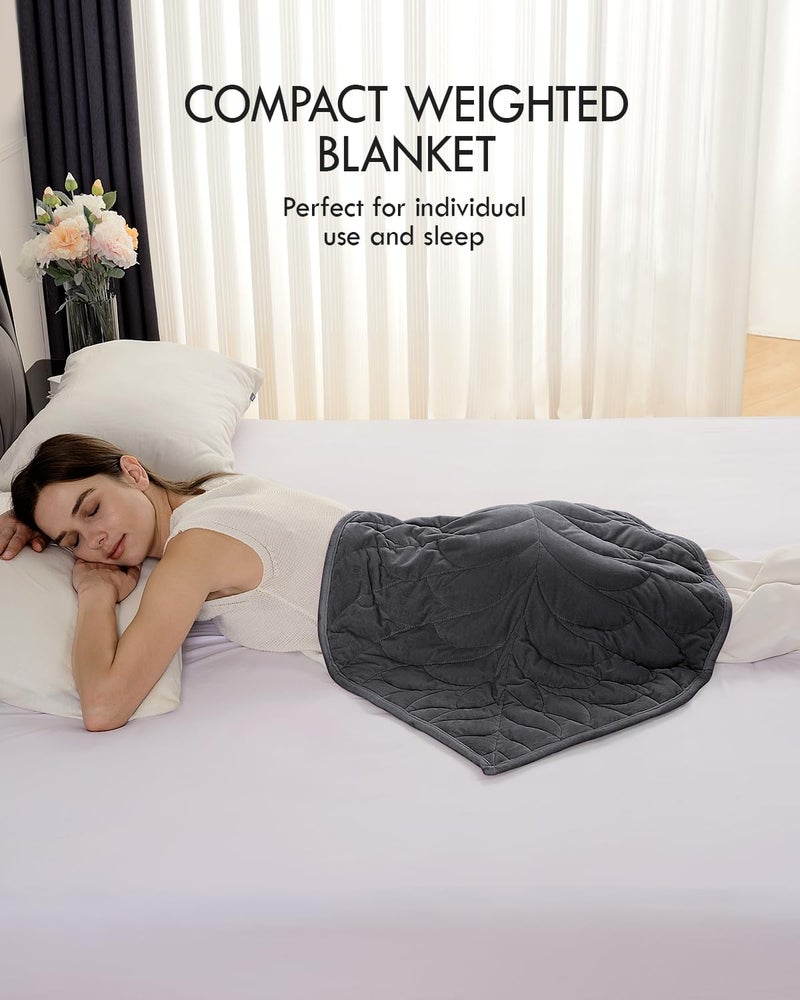 Kaisa Weighted Lap Blanket 3 lbs 23"" x 29""  Cozy Luxury Crystal Velvet Small Weighted Blanket for Adults  Portable Travel Weighted Blanket for Relaxation  All-Season Blanket  Machine Washable  Gray - Image 3