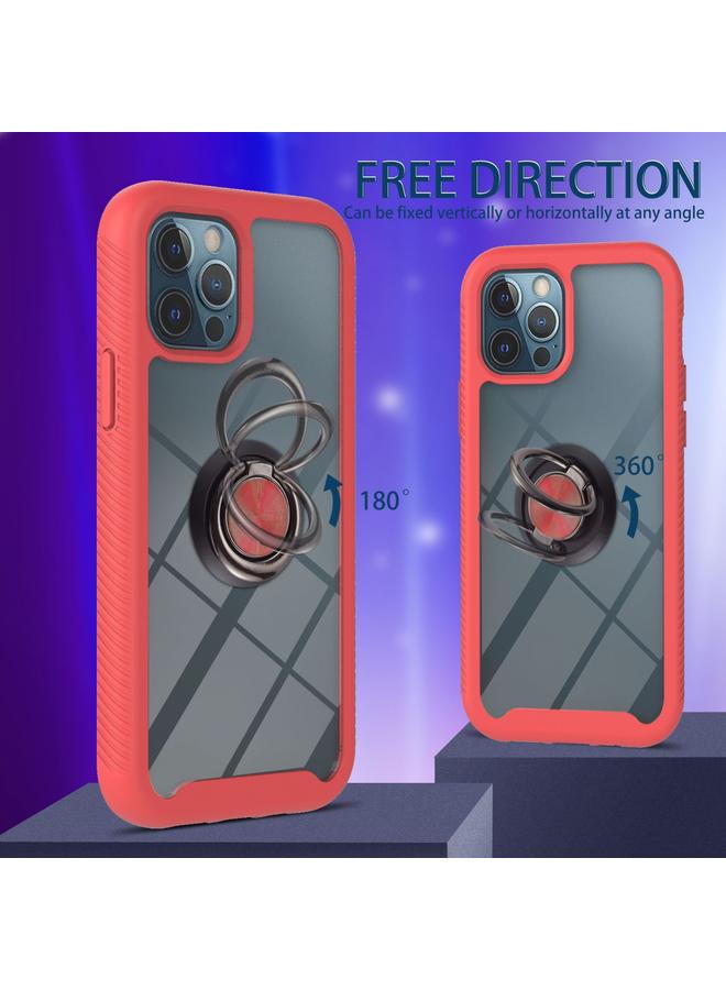 زبون جراب لهاتف iPhone 11 Pro Starry Sky بلون سادة مقاوم للصدمات من البولي كربونات + جراب واقٍ من مادة TPU مع حامل حلقي ووظيفة مغناطيسية - Image 4