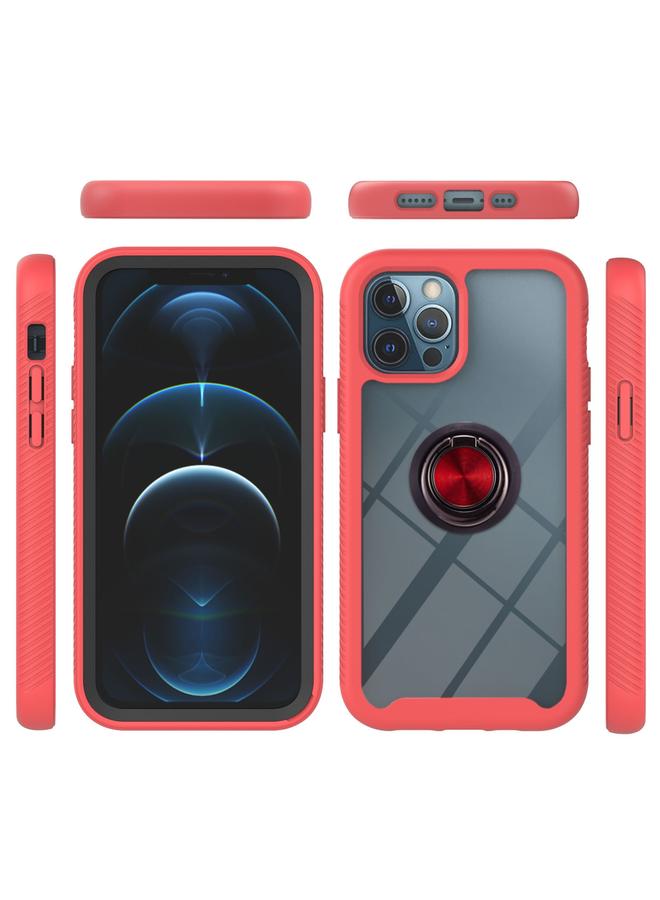 زبون جراب لهاتف iPhone 11 Pro Starry Sky بلون سادة مقاوم للصدمات من البولي كربونات + جراب واقٍ من مادة TPU مع حامل حلقي ووظيفة مغناطيسية - Image 2