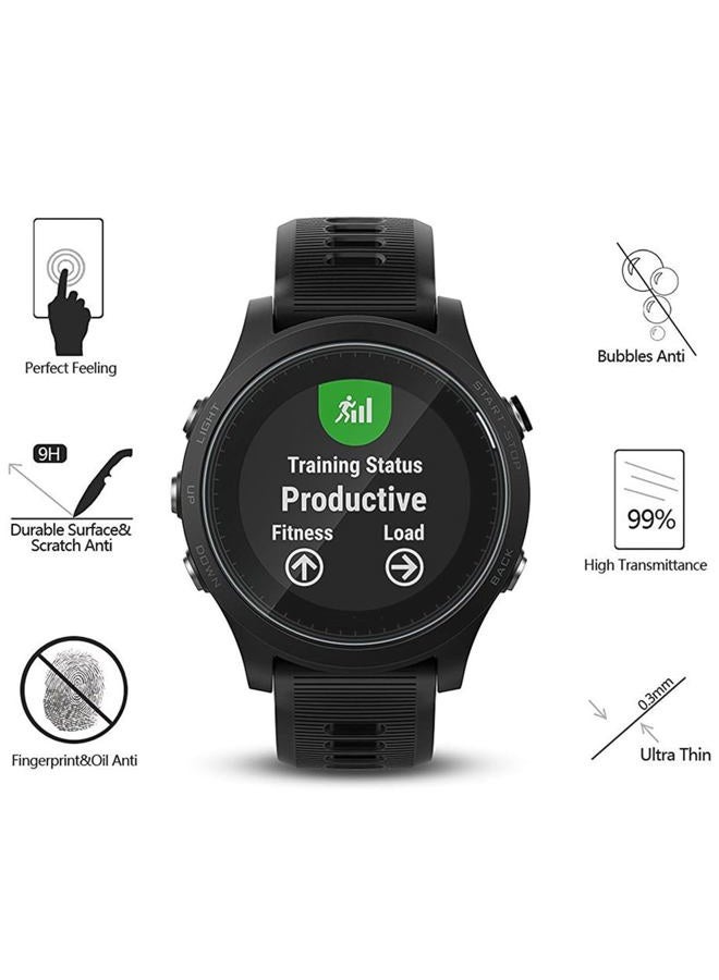 AKWOX (عبوة من 4) واقي شاشة زجاجي مقسى لجهاز Garmin Forerunner 935، [0.3 مم 2.5D عالي الدقة 9H] واقي شاشة شفاف متميز لجهاز Garmin Forerunner 935 - Image 2
