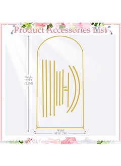 LENND Arch Backdrop Stand, Metal Gold Wedding Arch Stand, 120*220CM Arched Backdrop Frame for Birthday Party Baby Shower Graduation Ceremony Decoration  - Image 2