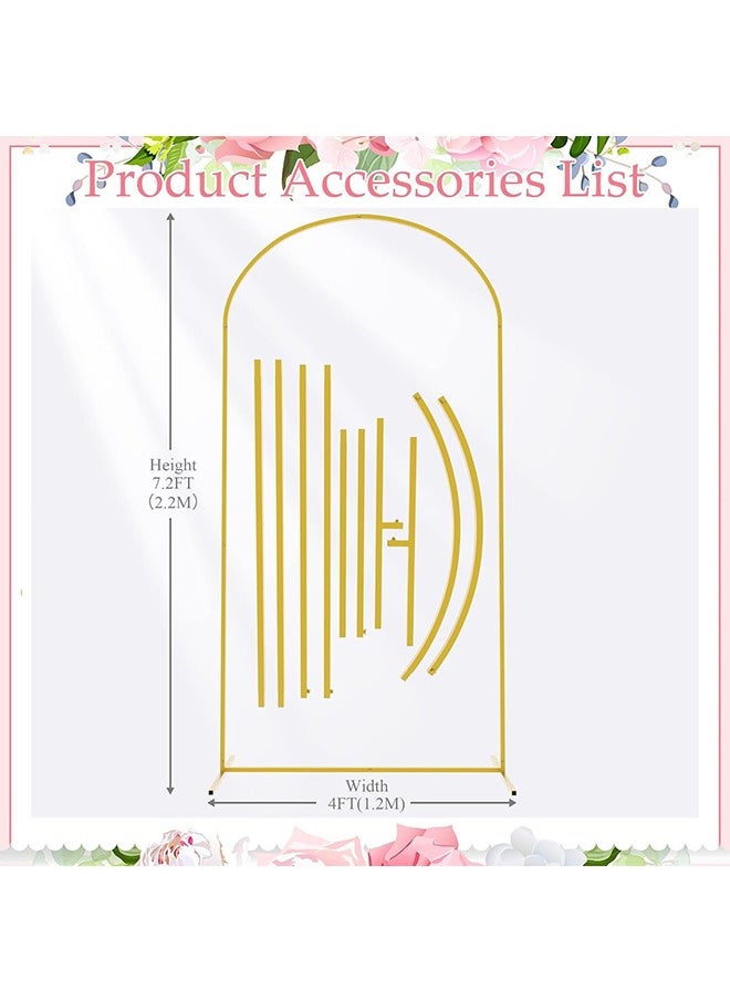 LENND - Arch Backdrop Stand, Metal Gold Wedding Arch Stand, 120*220CM Arched Backdrop Frame for Birthday Party Baby Shower Graduation Ceremony Decoration - Image 1