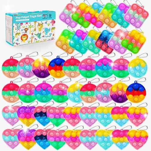 SINFOX 57PCS Party Favors for KidsFidget Toys Bulk Its Birthday Party Favors for Toddlers Adult Small Classroom Prizes Box Fidgets Toys for Kids Treasure Chest Goodie Bag Stuffers Bubbles Poppers - Image 1