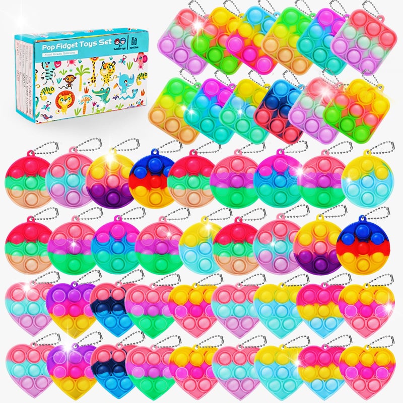 SINFOX 57PCS Party Favors for KidsFidget Toys Bulk Its Birthday Party Favors for Toddlers Adult Small Classroom Prizes Box Fidgets Toys for Kids Treasure Chest Goodie Bag Stuffers Bubbles Poppers - Image 3