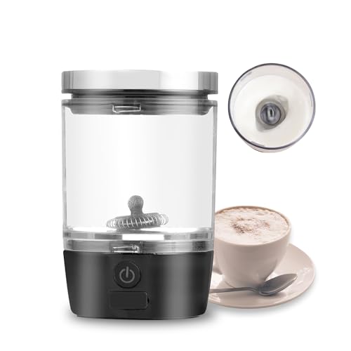 WOOLALA Portable Electric Milk Frother Cordless Coffee Frother with Stainless Steel Whisks Milk Steamer Soft Foam Maker for Coffee - Image 1