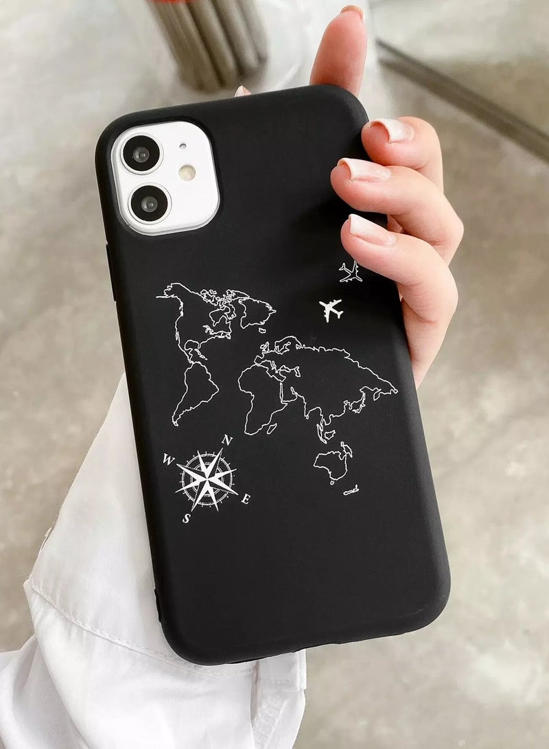 Map & Airplane Print Case Compatible With iPhone  - Image 1