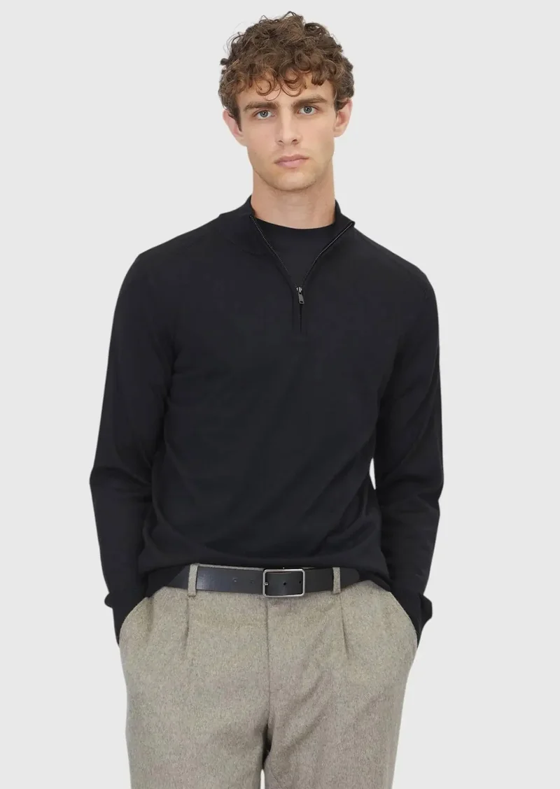 RAMSEY Black Knitwear Sweatshirt