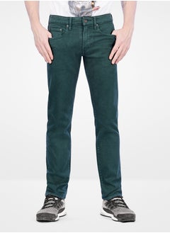 Web Denim Web Denim Dark Green Mid Waist Regular Fit Straight Stretchable Jeans  Fashionable Relaxed Fit Comfortable Denim Pant For Men  - Image 2