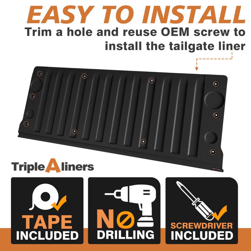 TripleAliners Truck Mat Compatible with 2019-2026 Chevy Silverado & GMC Sierra 1500 Standard Tailgate Accessories,Tailgate Mat Custom Fit All Weather Pickup Liner, Not Multipro Tailgate/Drop-in Liners - Image 3