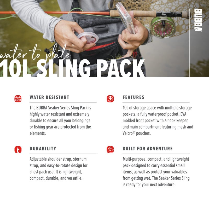 BUBBA Seaker Series Sling Premium Dry Travel Bag with Extreme Weather-Resistant Materials and 10L of Capacity Perfect for Any Angler - Image 5