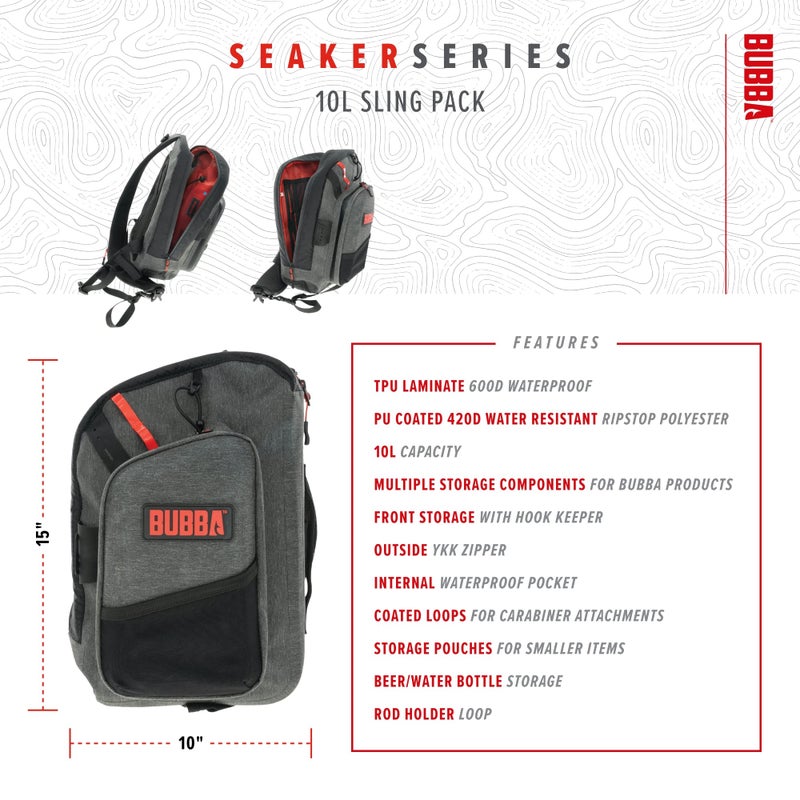 BUBBA Seaker Series Sling Premium Dry Travel Bag with Extreme Weather-Resistant Materials and 10L of Capacity Perfect for Any Angler - Image 3