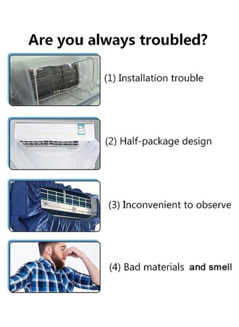 Zimtal Waterproof AC Cleaning Cover Dust and Wash Protector for Wall Mounted Air Conditioners with Water Pipe and Split System Cleaning Tools (Large size) - Image 4