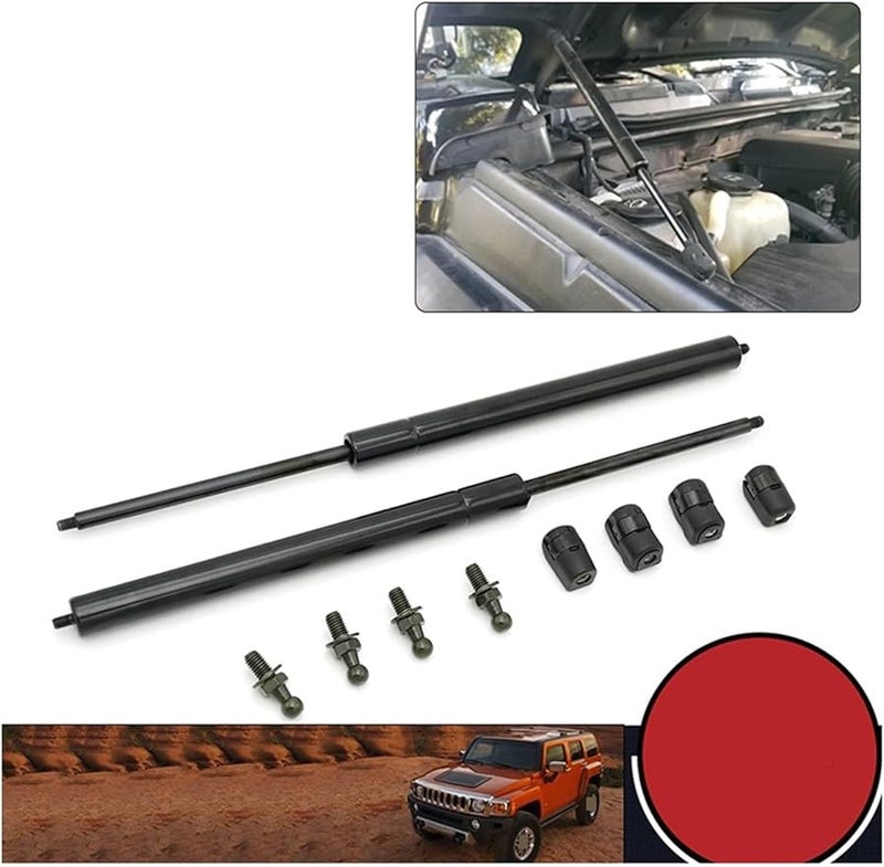 2 Pcs Hood Lift Support Gas Spring Struts For Hummer H3 2006 2010 Front Bonnet - Image 4
