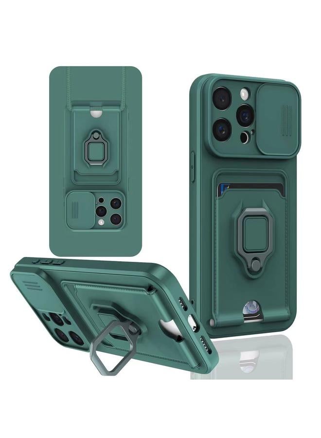 اس-توب جراب لهاتف iPhone 12 Pro Max مزود بحامل بطاقات مغناطيسي منزلق من السيليكون - Image 1