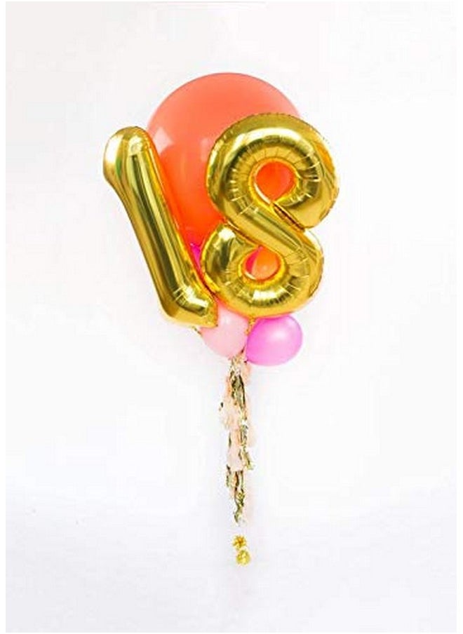 Balloonistics Balloonistics Solid Number 18 Foil Balloon (Gold, 17-Inch) -Pack of 2  - Image 2