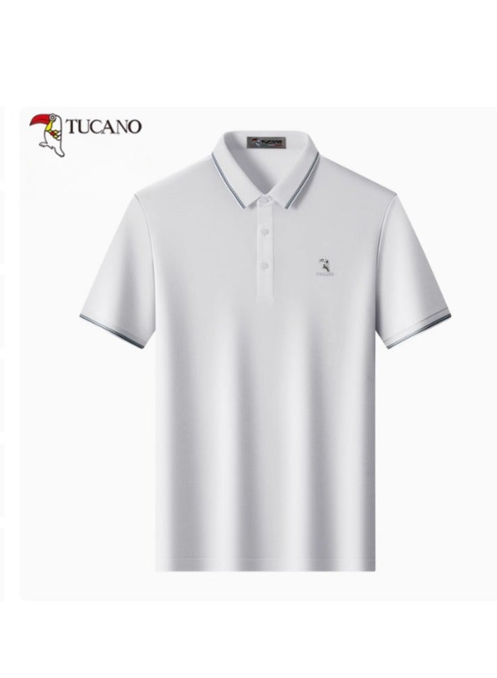 Tucano 【 Mulberry Silk 5A Antibacterial 】 Men's Short sleeved T-shirt Business Polo Shirt  - Image 1
