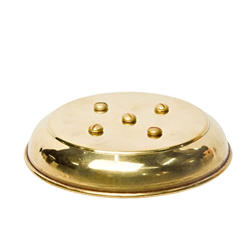 Bhimonee Decor 0.8-Inch Pure Brass Agardan Plate – Incense Ash Catcher for Pooja & Home Temple (70g) - Image 4