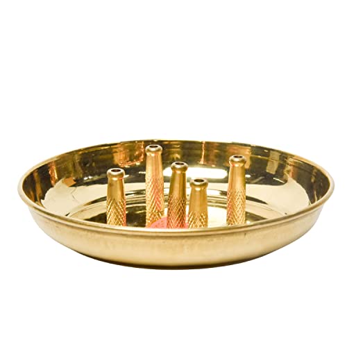 Bhimonee Decor 0.8-Inch Pure Brass Agardan Plate – Incense Ash Catcher for Pooja & Home Temple (70g) - Image 5
