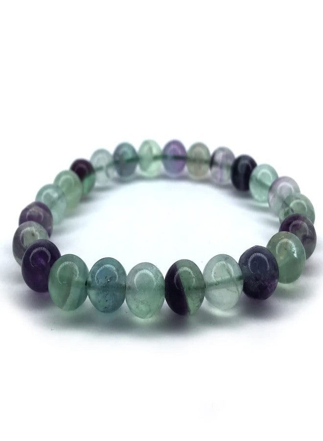 Divinity Healing Crystals Original Fluorite Bracelet for Women Men Natural Healing - AAA Grade Original Healing Gemstone Stretchable Bracelet for Yoga Reiki Meditation Feng Shui Heart Chakra - Image 1
