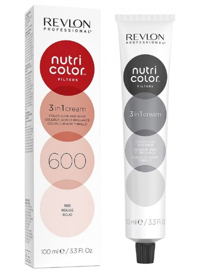 Revlon Professional Nutri Color Filters Soin Crème 3en1 Repigmentant Nutritif 100 ml - Hair Colour: 600 Red - Image 1