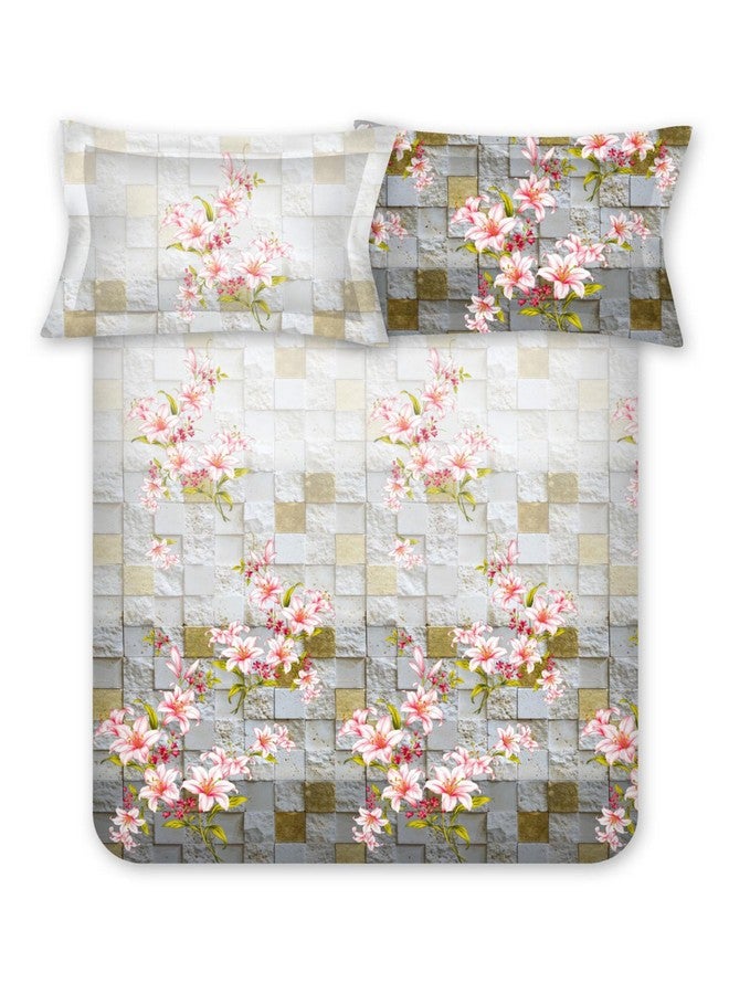 Bombay Dyeing King Sheet Set, 100% Pure Cotton, 200 Thread Count, King Size Bedsheet with 2 Pillow Covers, Super Soft, Saphhire Bedsheets Collection (Grey) - Image 4