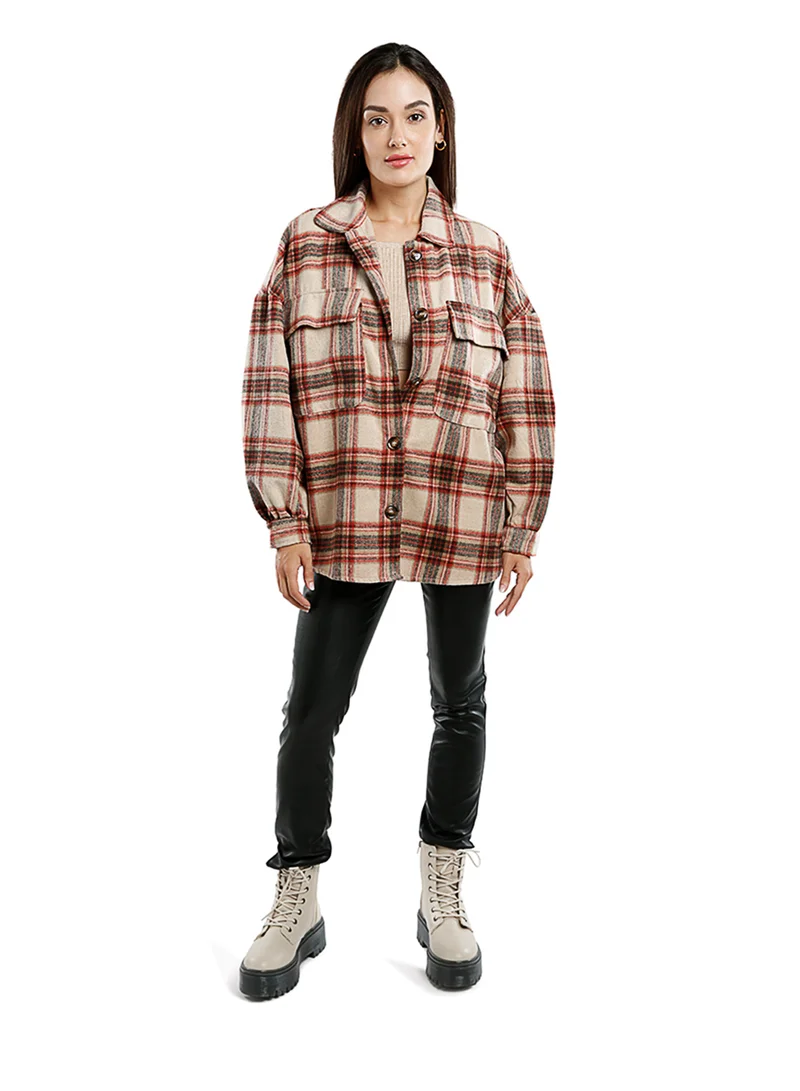 London Rag Oversized Flannel Plaid Shirt