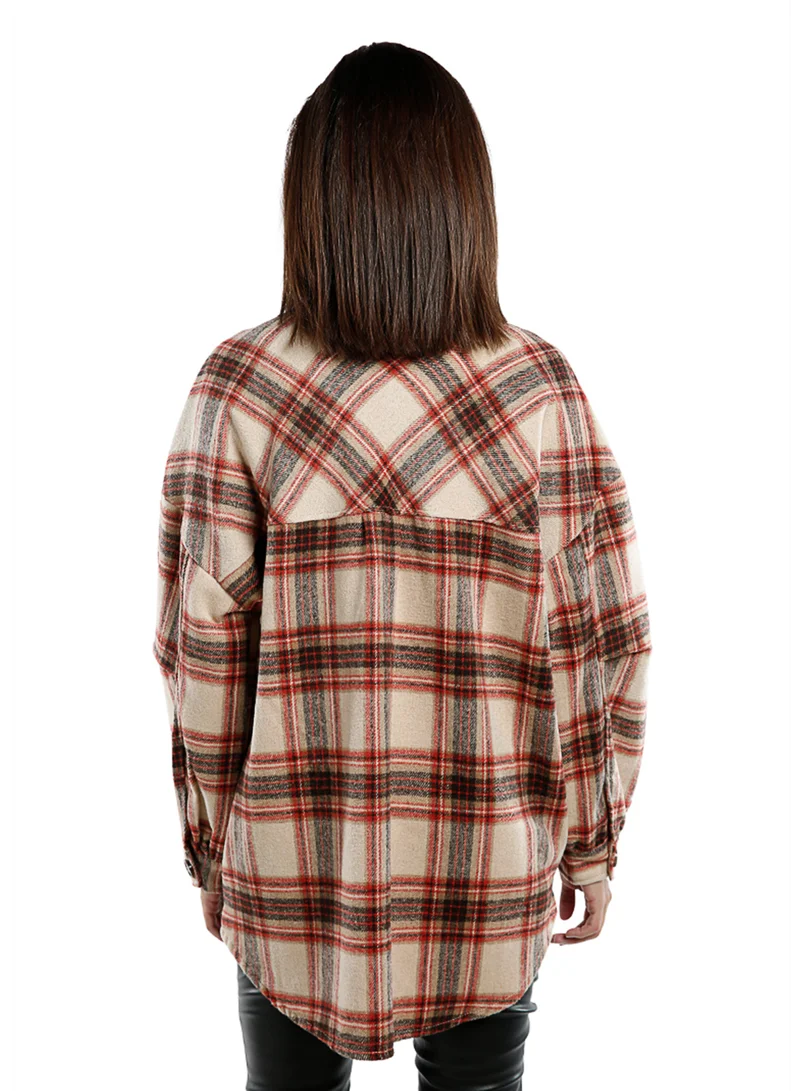London Rag Oversized Flannel Plaid Shirt