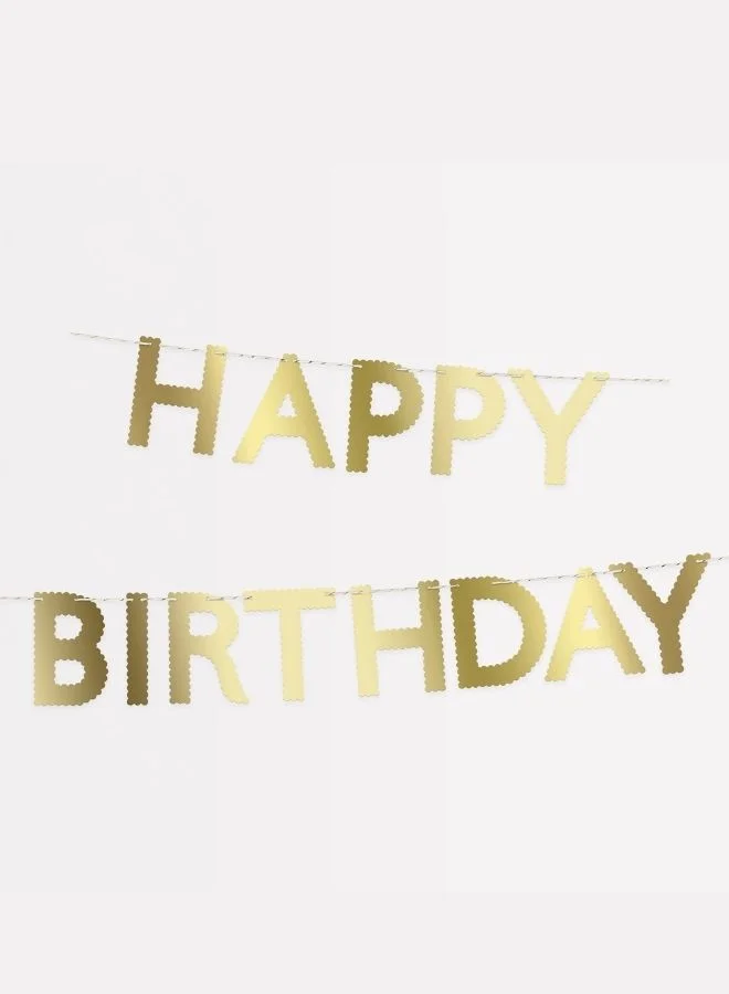 Meri Meri Gold Scallop Happy Birthday Garland