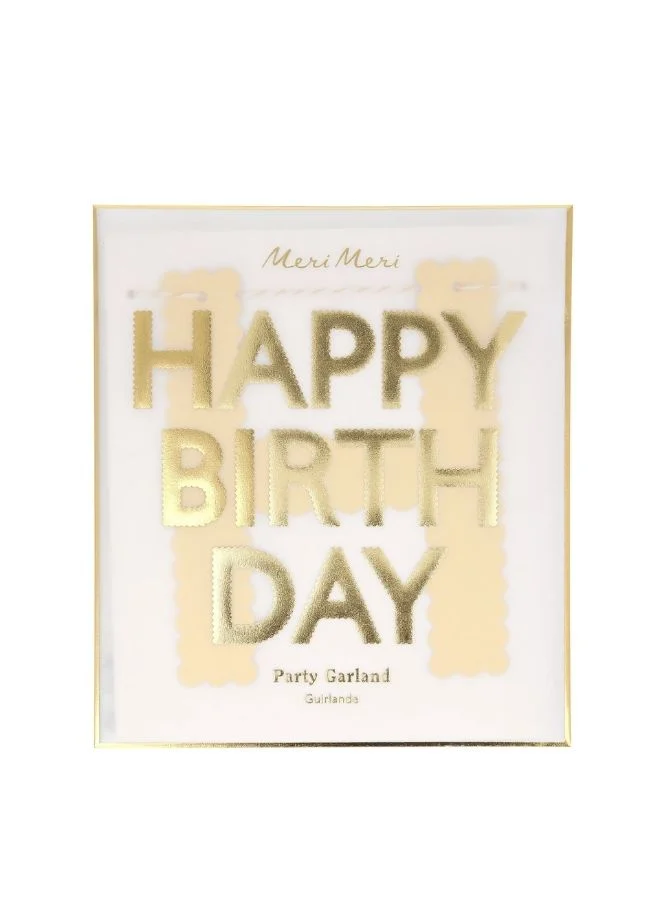 Meri Meri Gold Scallop Happy Birthday Garland