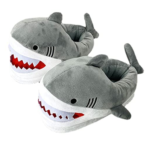 YILANLAN Women's Slippers Cute Pig Slippers Cartoon Slippers Animal Slippers Warm Slippers Winter Slippers Home Slippers Furry Slippers (5.5/11, Shark, numeric_5_point_5) - Image 1