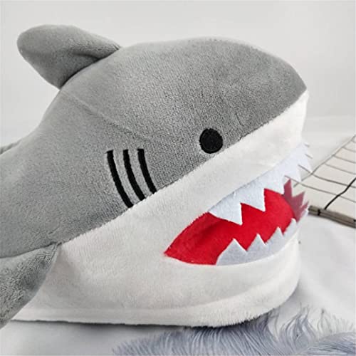 YILANLAN Women's Slippers Cute Pig Slippers Cartoon Slippers Animal Slippers Warm Slippers Winter Slippers Home Slippers Furry Slippers (5.5/11, Shark, numeric_5_point_5) - Image 2