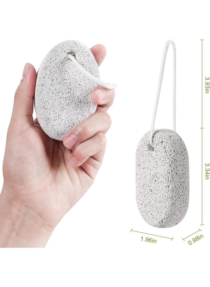 2PCS Natural Pumice Stone for Feet and Hands – Callus Remover & Exfoliating Foot File – Pedicure Tools for Removing Hard, Dead, and Dry Skin – Durable, Easy to Use, Hanging Rope Design - Image 2
