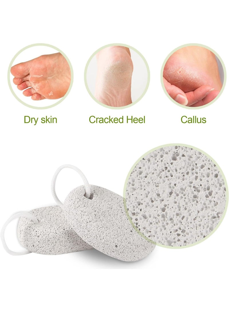2PCS Natural Pumice Stone for Feet and Hands – Callus Remover & Exfoliating Foot File – Pedicure Tools for Removing Hard, Dead, and Dry Skin – Durable, Easy to Use, Hanging Rope Design - Image 4